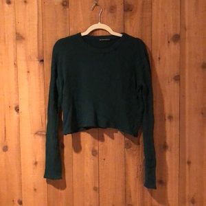 Green Brandy Melville Cropped Sweater
